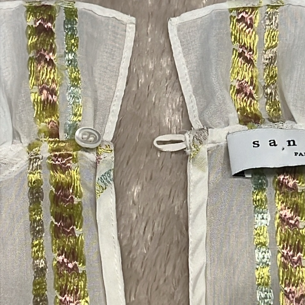 SANDRO Paris Striped Mock Neck Blouse - Picture 11 of 16